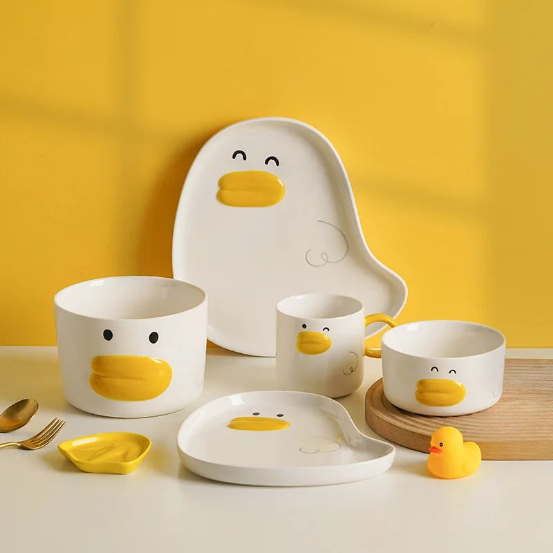 Solhui Duck Porcelain Tableware Salad Rice Bowl Dinnerware