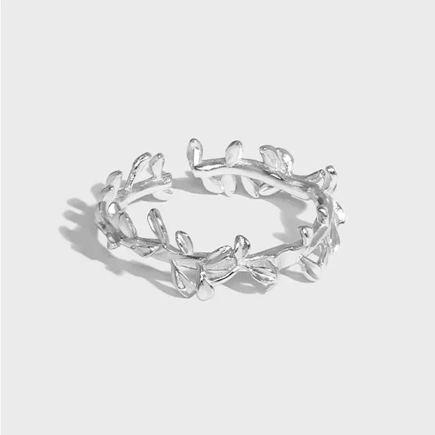 New Design 18K Gold Plated S925 Sterling Silver Simple Style Olive Geometry 925 Ring Women JF455