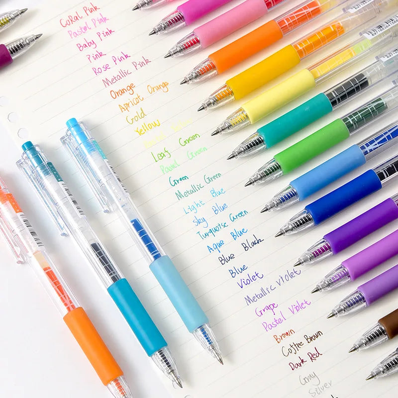 Kawaii Retro Morandi Gel Pen Set 0.5mm Black Ink Black Gel Pen with Plastic Material Stylish Stationery Pens
