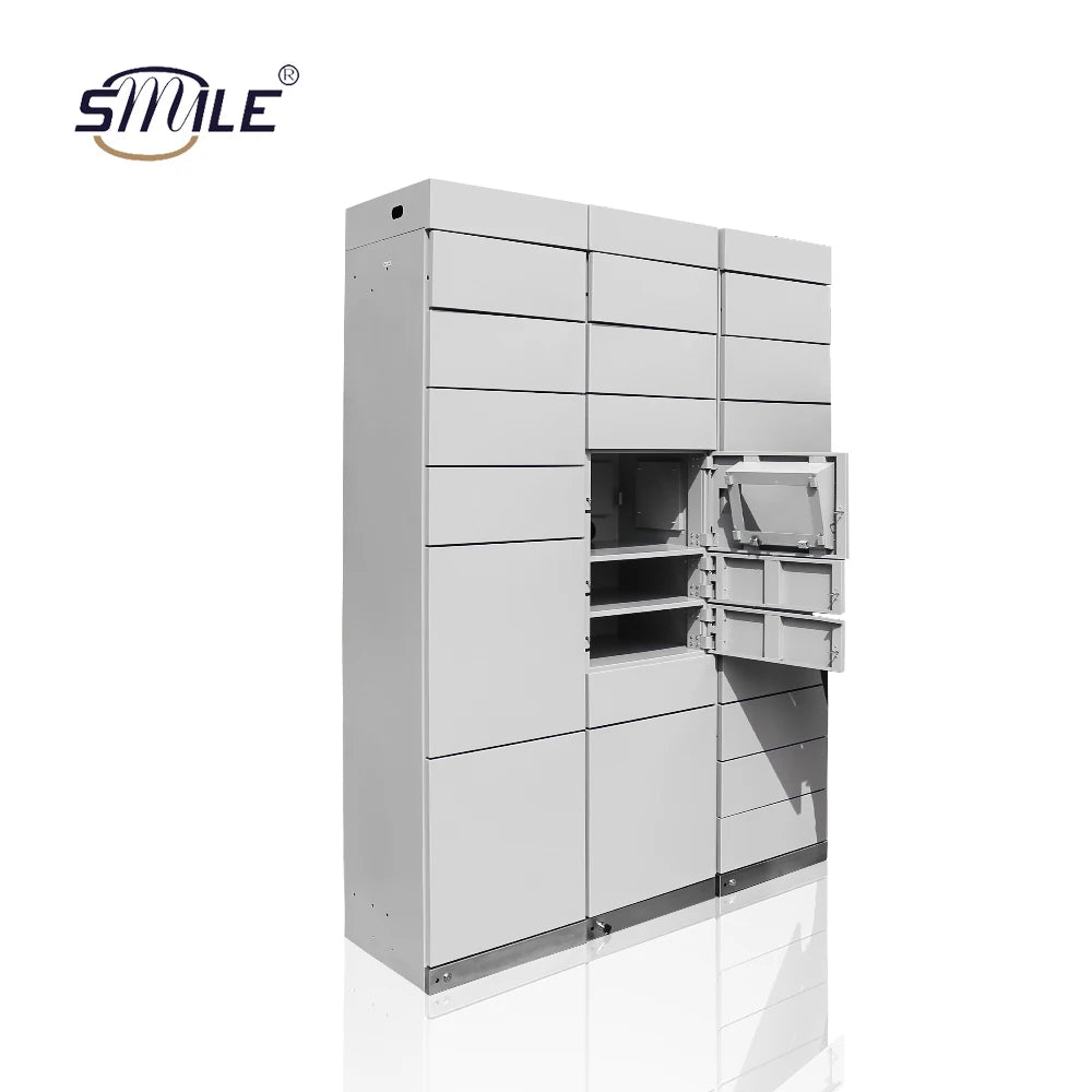 SMILE Smart External Logistics Parcel Delivery Lockers with Galvanized Sheet Metal 2.0mm Thickness Electronic Delivery Box