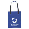 Medium Non-Woven Turnabout Brochure Shopping Bags Front Back Pockets Extra Space Grocery Packaging Letter Pattern Shoulder Strap