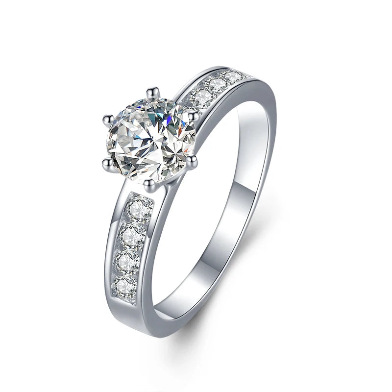 Custom Jewelry Wholesale Minimalist Promise Ring Jewelry White Zircon 925 Sterling Silver Ring