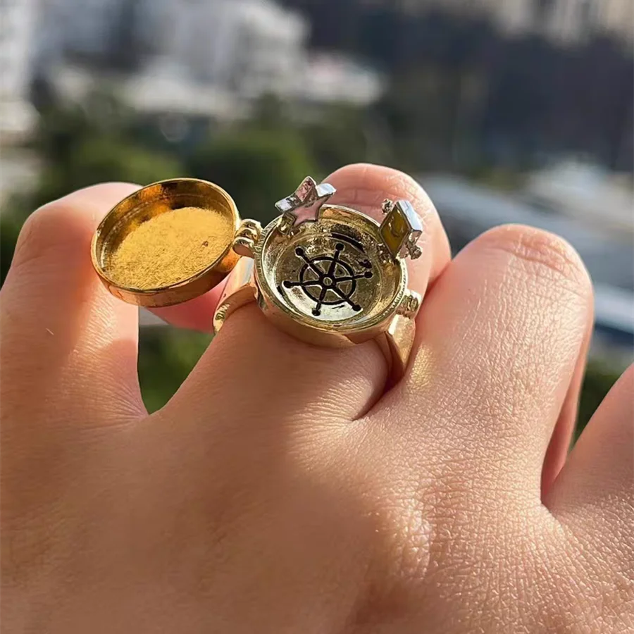 QIUHAN Anime Aesthetic Opening Ring BFF Ring Gold Copper / New Fashion Personalized Best Friend Forever Ring Cute Plated Star