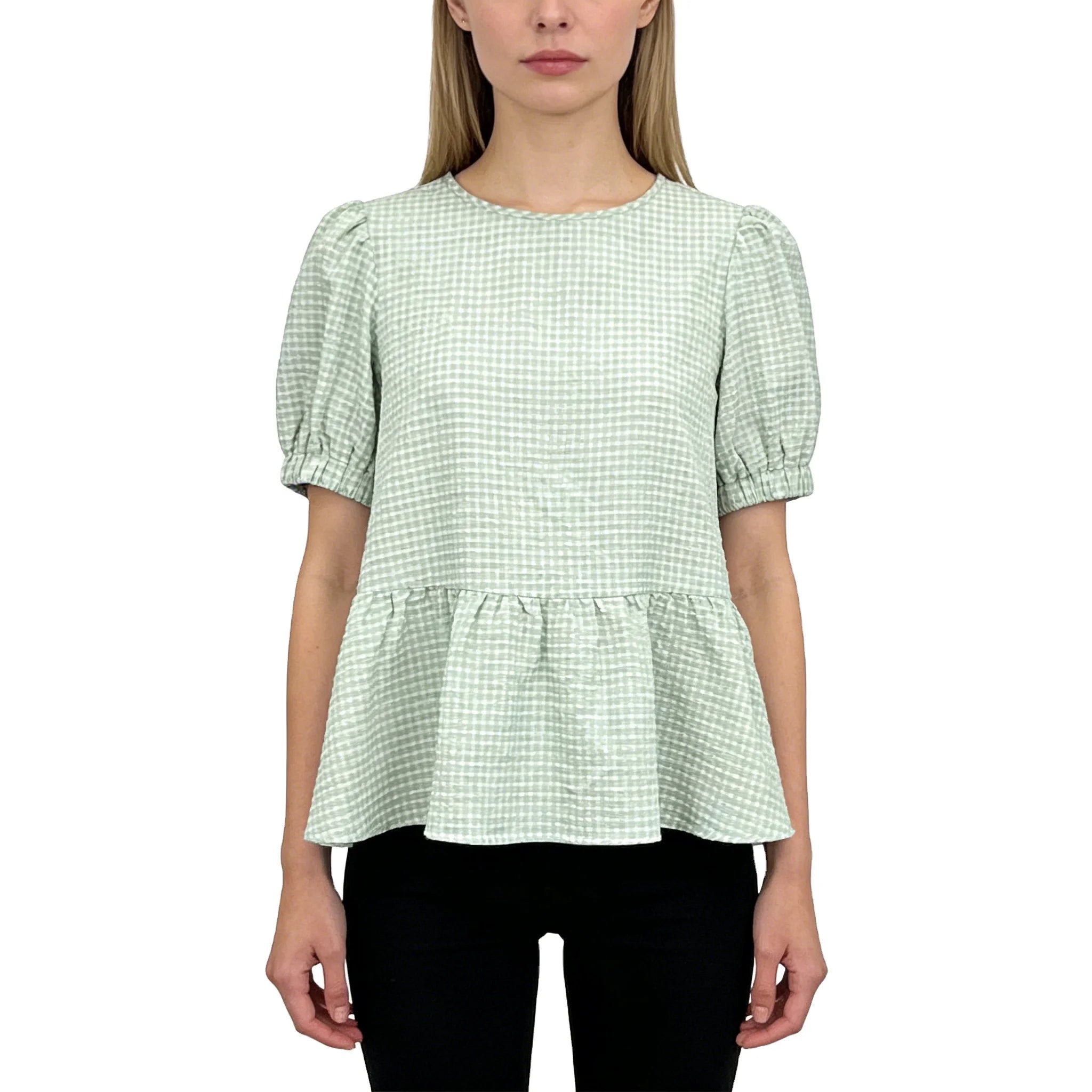Sweet New Models Fashion Blouses Mint Green Blouse Blouses for Women 2024 Short