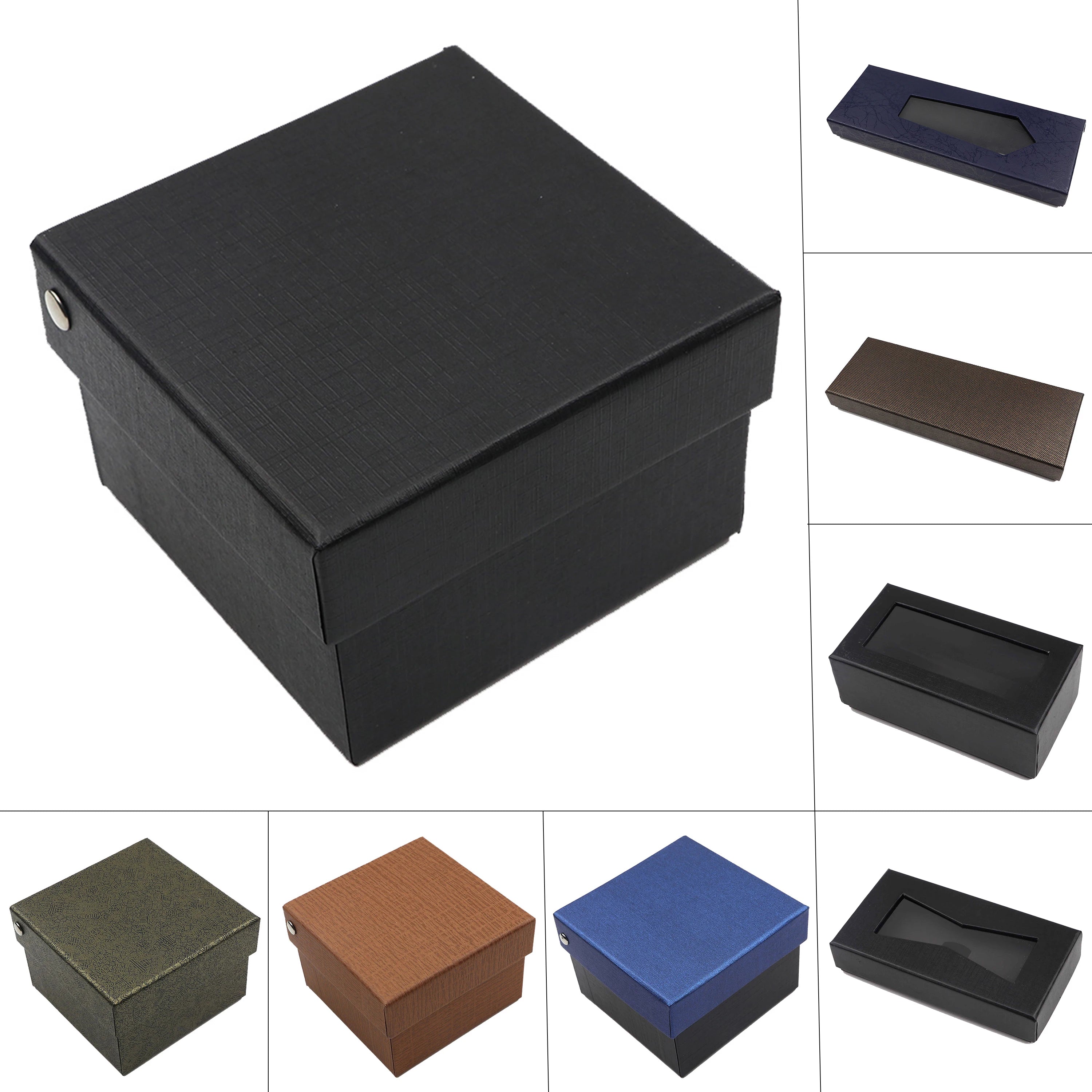 Classic Paper Boxes Bow Tie Handkie Gift Box Real Paper Vintage Suspenders Set Box for Ties