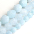 Natural Stone Faceted Light Blue Aquamarines 6-10mm Loose Beads 38cm Strand for Jewelry Making DIY Bracelet Necklace