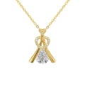 Wholesale 18K Real Gold Necklace with Tower Shaped Heart Diamond Trendy Style for Wedding Engagement or Party