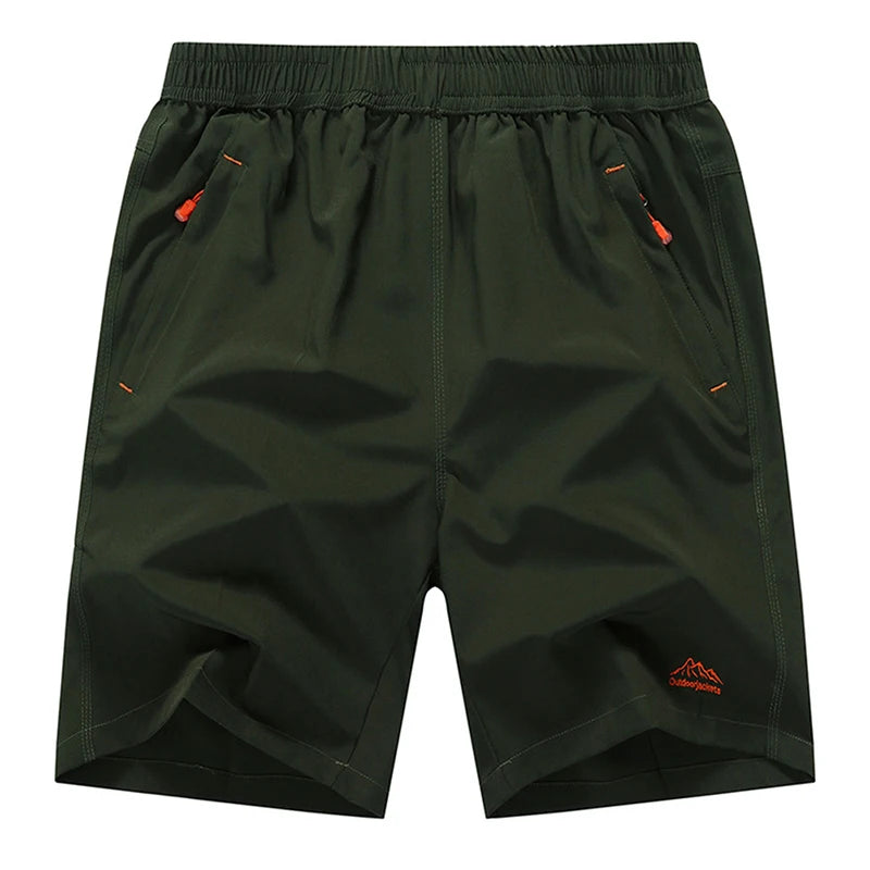 Men's Sports Wear Wholesale Logo Quick-drying Summer Gym Elastic Zipper Pocket Shorts