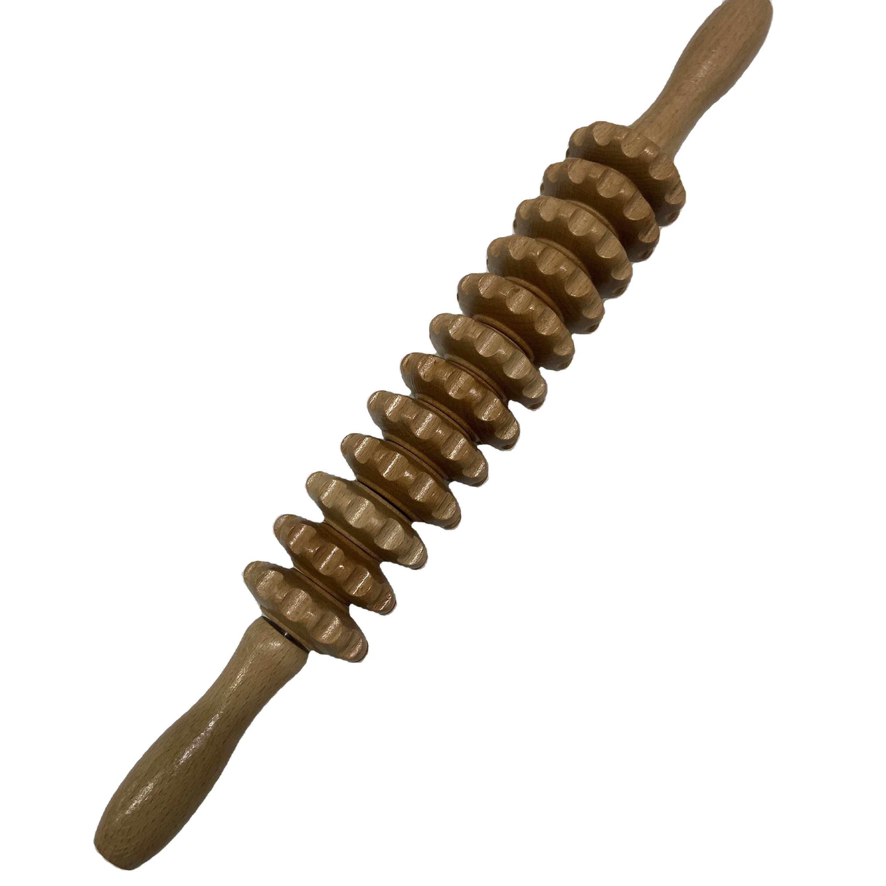 Natural Curved Wooden Massage Roller for Cellulite Reduction and Muscle Tension Back Massage Roller Wood