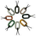 Wholesale Multiple Healing Crystal Stones Charm Pendant 0-Shape Gemstones Pendant Necklace with Black Weave Rope Chain
