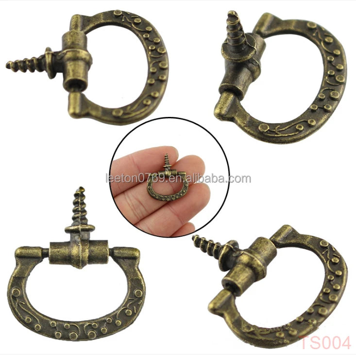 Stock Supply Box Accessories 24 X 18mm 3 Colors Metal Drawer Pull Handle with Screw