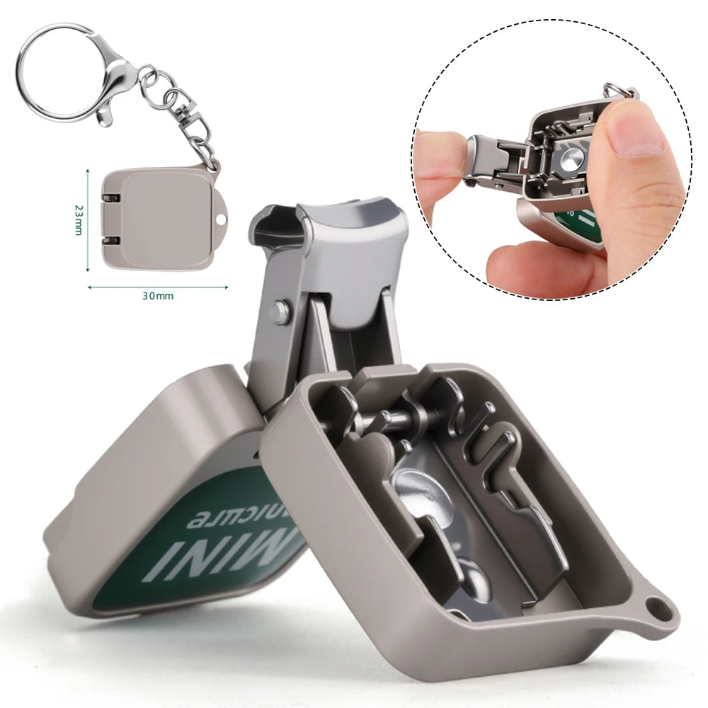 DIY Manicure Gifts Nail Cutter Key Chain Foldable Toe Nail Scissors Keyring Stainless Steel Custom Wholesale Mini Nail Clipper