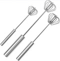 Semi-automatic Egg Whisk Stainless Steel Hand Push Egg-whisk for Blending Whipping Beating or Stirring