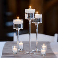 Clear Cylinder Glass Candle Holder Vases With Long Stem 3 Sizes Set Customizable Logo Pillar Candle Holders Lanterns Jar MegaBDM