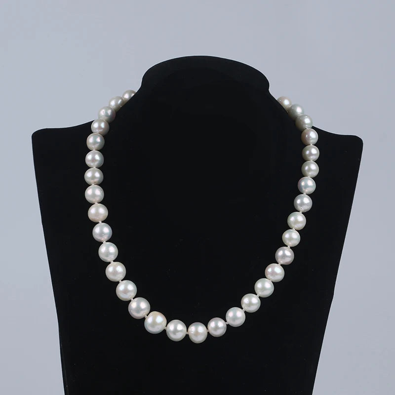 Zhuji New Design 11-13mm Natural Freshwater Pearl Edison Shape Necklace for Wearing