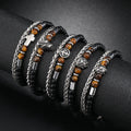 tiger Eye Beaded Stone Bracelet Wholesale Stainless Steel Small Disc Natural Stone Bracelet Bracelet Men