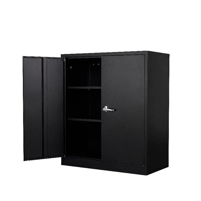 Small Double Metal Lockers Steel Locker 2 Door 2 Shelves Adjustable Filing Cabinet