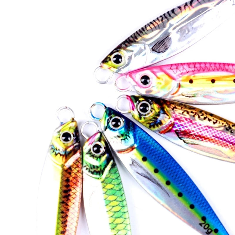 Top Right JIG097 3D Eye Bionic Painting Saltwater Jig Fishing Jigs Saltwater Jig Deep Sea Fishing Lures