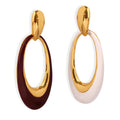 BJB0485E Ls Factory Wholesale Hoop Earrings Oval Geometric Enamel Fashion Jewelry Earrings for Women