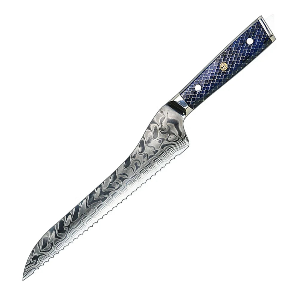 8 Inch Japanese Damascus Steel Kitchen Bread Knife