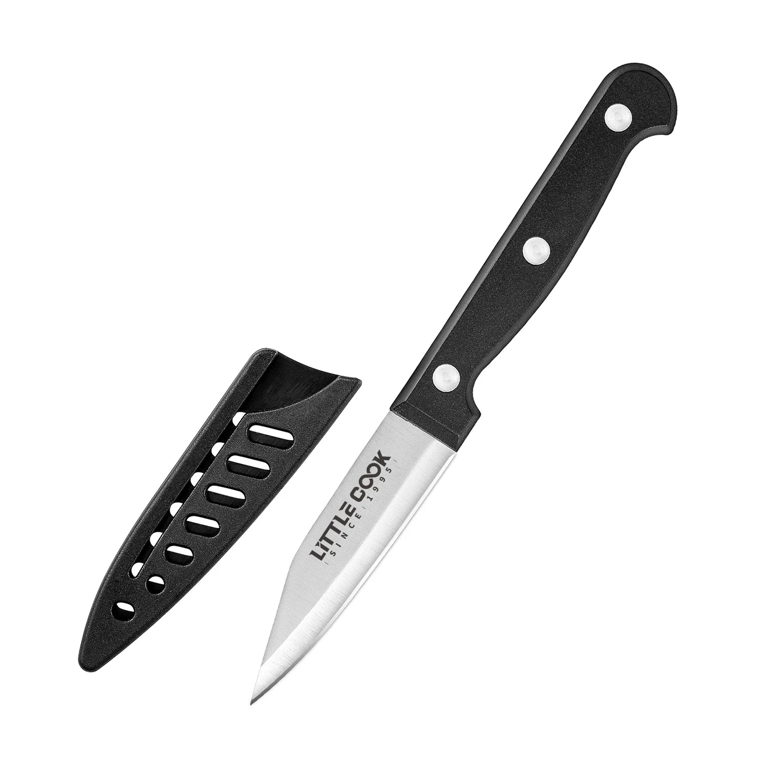 4 Inch Paring Knife with Comfortable Handle and Sharp Edge for Home Cooking Fruit and Vegetable Cutting Includes Cover