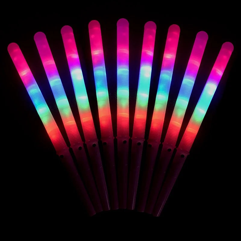 Colorful LED Light Stick Flash Glow Cotton Candy Stick Flashing Cone for Vocal Concerts Night Parties  Led Cotton Candy Stick
