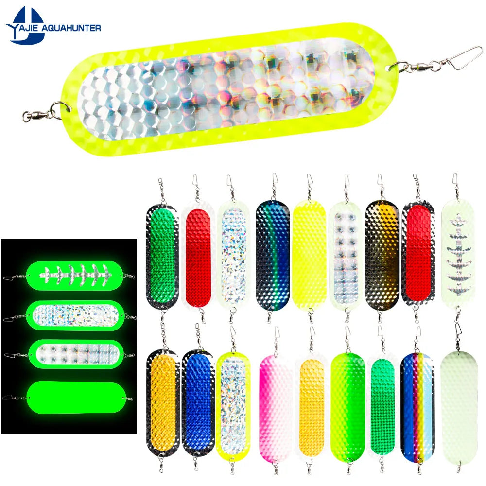 9 Inch Heavy Metal Spinner Lure Artificial Hard Bait-Heavy Duty Flutter Spoon Blade for Trolling Salmon Dodger Comfortable Tape