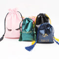 New OEM Brand White Silk Satin Drawstring Dust Packaging Gift Bag Custom Logo Custom Size Hair Extensions Luxury Promotional