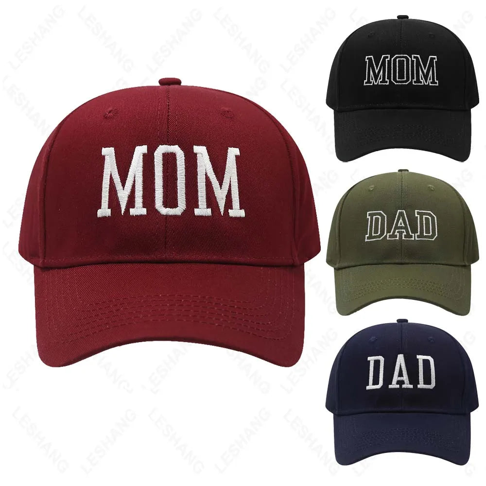 Spring Summer Fashion Dad and Mom Embroidered Baseball Cap Stylish Cotton Sun Hat Perfect Gift for Mother