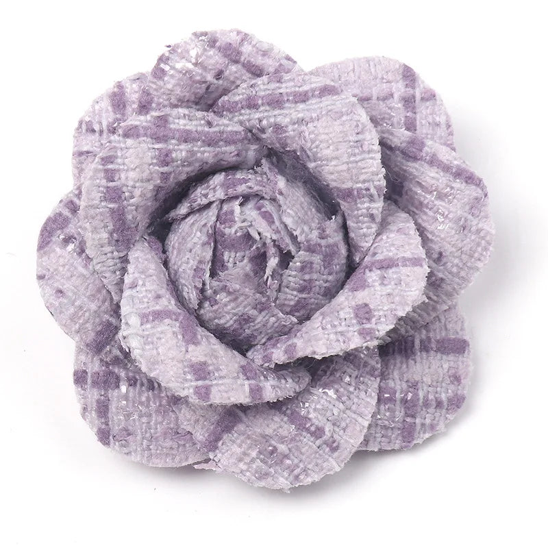 4.5cm  Fabric Art Camellia Flower for Brooch Corsage Shoes Flower Hair Accessories
