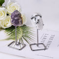 Wholesale Natural Gemstone Metal Stand Healing Crystal Raw Quartz Stone Art Crafts for Office Home Decoration
