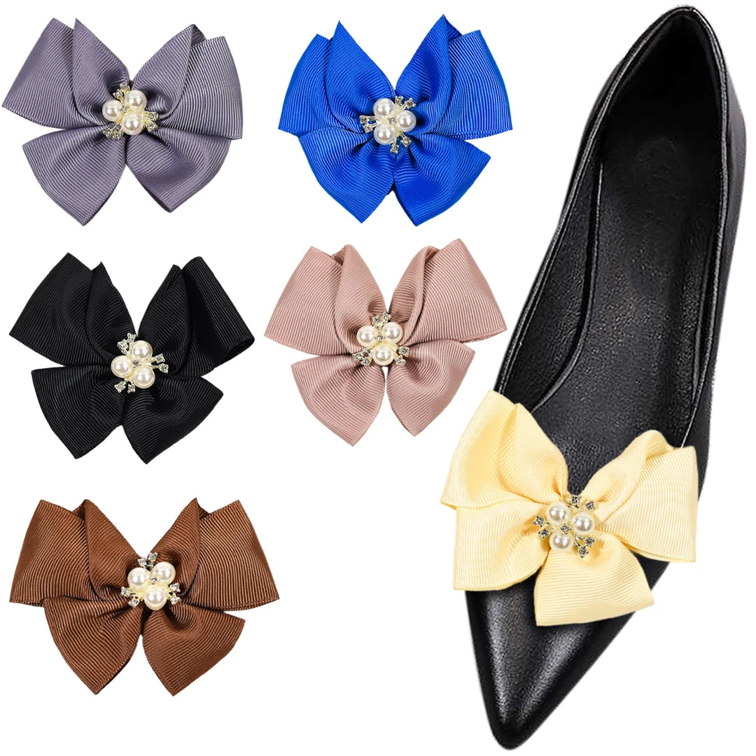 Custom Detachable Pearl Bow Shoe Clips for Ladies for Wedding Christmas Personalized Heel Decorations Accessories Buckle Custom