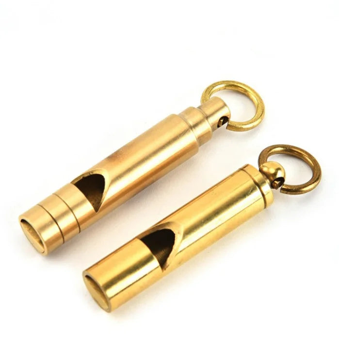 Outdoor Safety Pure Copper Metal Keychain Referee Training Whistle
