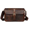 Vintage Genuine Leather Casual Handmade Functional Large Messenger Bag Men Crazy Horse Leather Sling Shoulder Bag