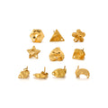 Fashion 18k Gold Plated Stud Earring Accessory Diy Flower Love Moon Stainless Steel Earring Jewelry Making Accessories