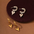 Fine Jewelry Earrings Trendy 18k Real Gold Plated Pvd Joyeria Acero Inoxidable Stainless Steel Heart Drop Earrings Jewelry
