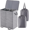 Hot Selling Styles Large Capacity Double Layer With Cover and Inner Lining Removable Laundry Basket