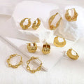 New Trendy Earrings Women Trendy Stainless Steel Hypoallergenic Gold Plated Small Chunky Twisted Huggie Earrings Jewelry
