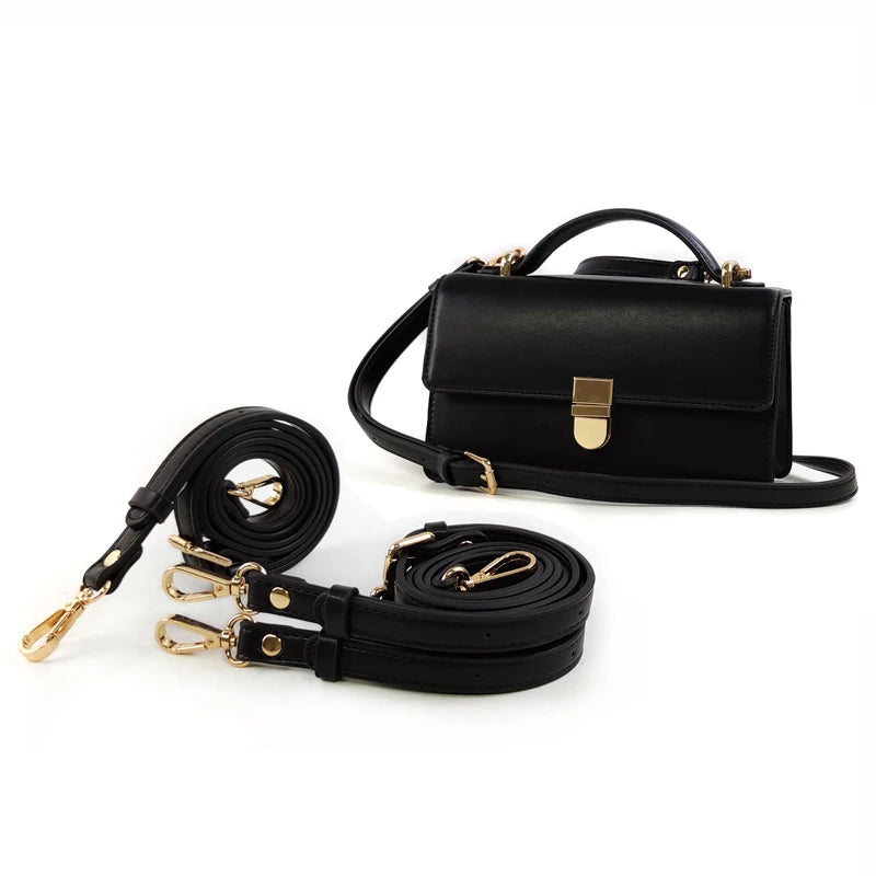 Meetee B-S106-13 Black Exquisite Accessories Long Adjustable Leather Crossbody Bag Shoulder Strap