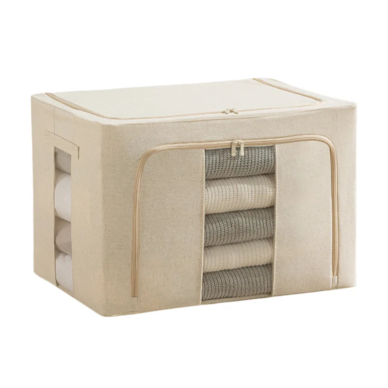 Large Capacity Rectangular Storage Box Portable Steel Frame Closet Drawer Organizer Collapsible Blanket and Clothes Bins