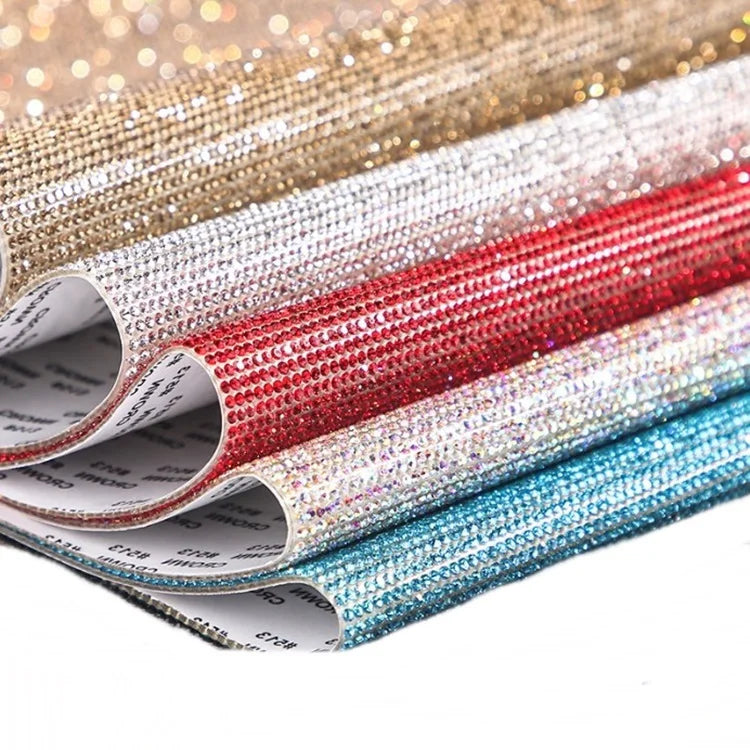 Crystal Self-adhesive Bling Glass Rhinestones Sticker DIY Car Decoration Rhinestone Sheet for Car Bags Shoes Garments