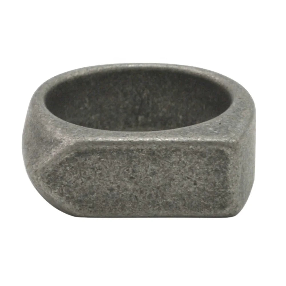 Korean Vintage Punk Stainless Steel Antique Silver Plated Crystal Knuckle Ring for Men