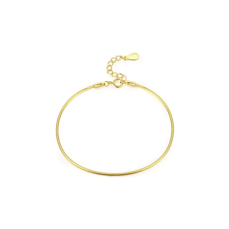Rainbowking 925 Sterling Silver Very Fine Snake Bone Bracelet Female Ins Cold Wind Niche Design Stacked Wear Vein Chain Bracelet