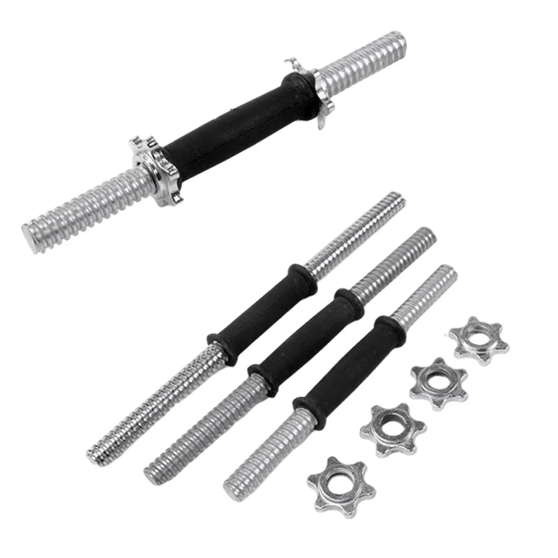 Professional Gym Equipment Hot Sale Rubber Coated Steel Dumbbell Handle with Screw Thread Dumbbell Bar Free Weights