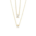 2024 New Style 18k Pvd Gold Plated Stainless Steel Minimalist Necklace Water Drop Zircon Pendant Necklaces for Women YF4061