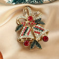 SSeeSY Vintage 2024 2025 New Fashion Jewelry Customized Metal Diamond Christmas Small Bell Gift Brooches Pin Gift for Women Lady