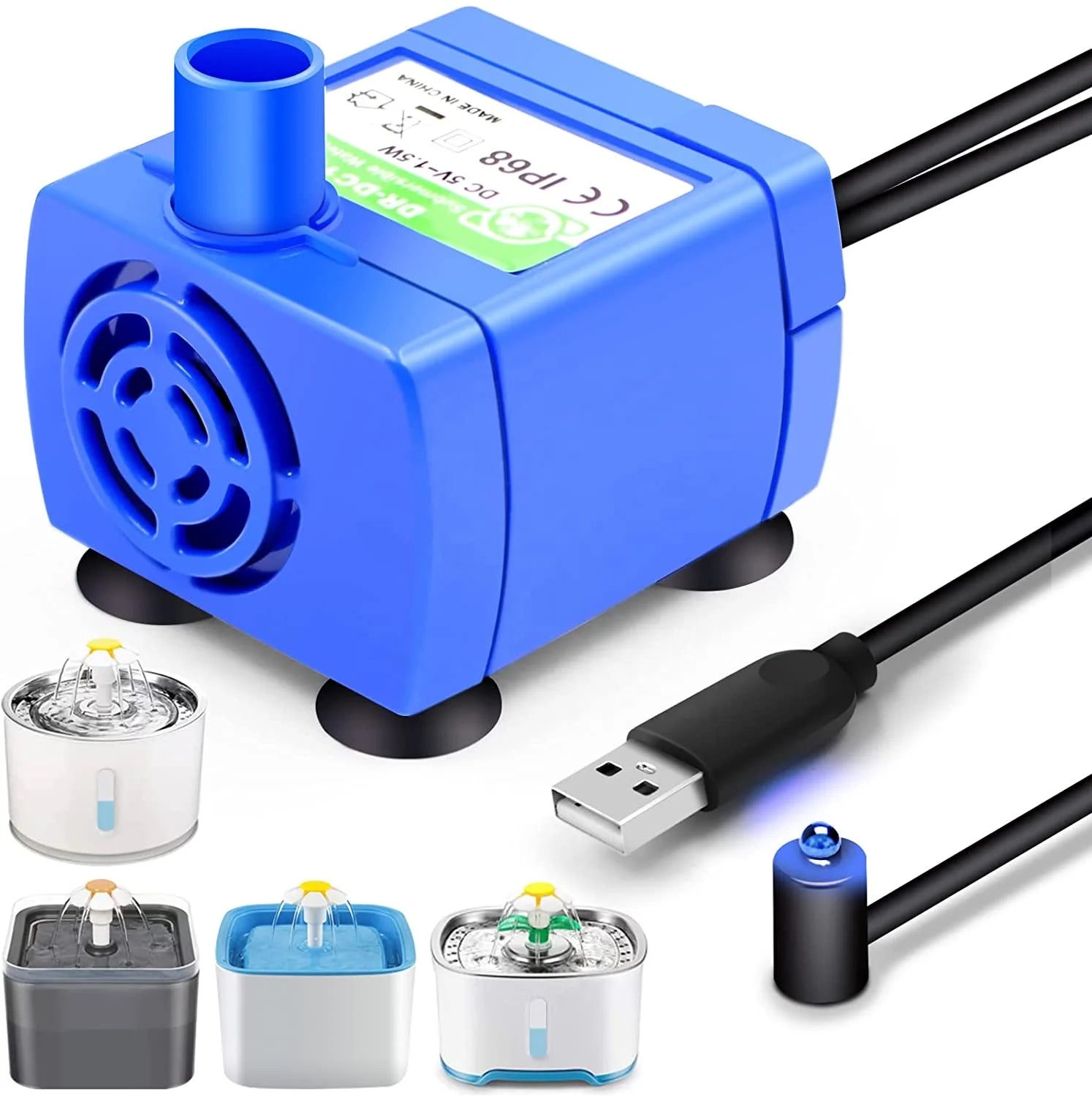 Pet Cat Water Fountain Pump Replacement Pump for Cat Fountain Compatible With Multiple Pet Fountain