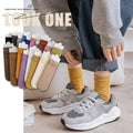 Wholesale Cheap Solid Color Thin Mid Calf Socks Women Casual Seamless Cotton Crew Socks