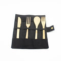 Portable Recyclable Chopsticks Cutlery and Dinnerware Set Custom Logo Cotton Bag Tableware Packaging
