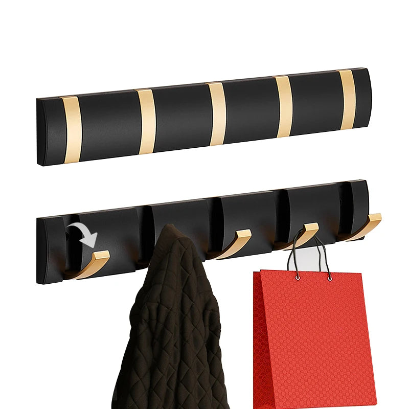 Modern Decorative Black Wall Mount Metal Aluminum Living Room Clothes Hidden Wall Hooks